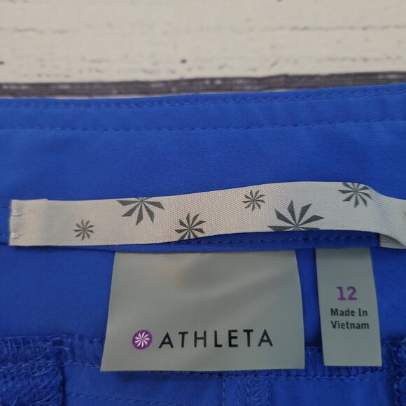 Athleta Size 12 Costa Shorts in Caspian Blue Drawstring Lightweight Summer Beach - Picture 10 of 11